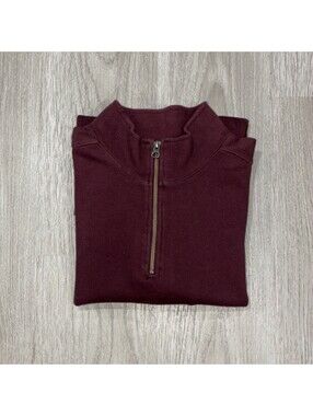 Carhartt Relaxed Fit Quarter Zip PulloverSweatshirt Mens Large Burgundy